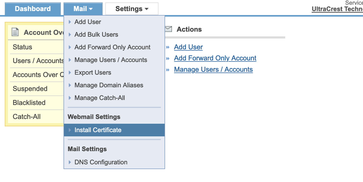 Install SSL to Webmail